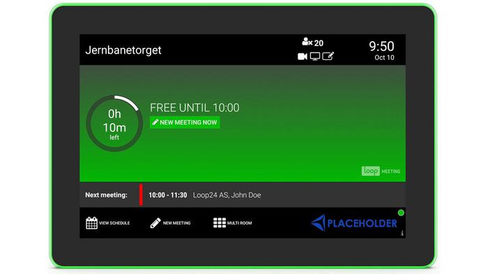 Loop24 LoopMeeting LM8058T-LED - Panneau tactile de réservation de salle 8" (1280x800) avec LED, licence perpétuelle, Android 11, PoE, Wi-Fi, compatible Microsoft 365/Google Loop24 LoopMeeting LM8058T-LED - Panneau tactile de réservation de salle 8" (1280x800) avec LED, licence perpétuelle, Android 11, PoE, Wi-Fi, compatible Microsoft 365/Google