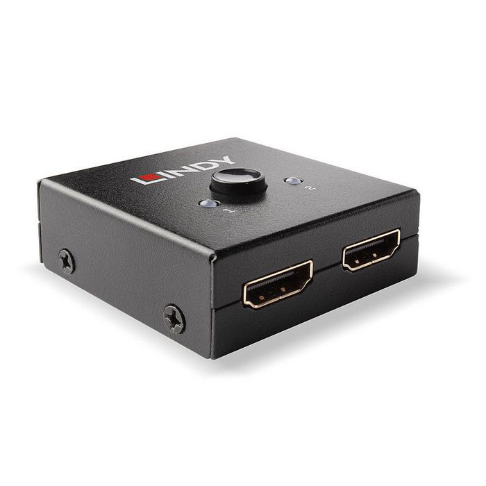 Lindy Commutateur Bidirectionnel HDMI 2.0 18G 2 Ports - Connecteur 4K 60Hz pour Switch entre 2 Sources ou 2 Sorties, Sans Alimentation Externe