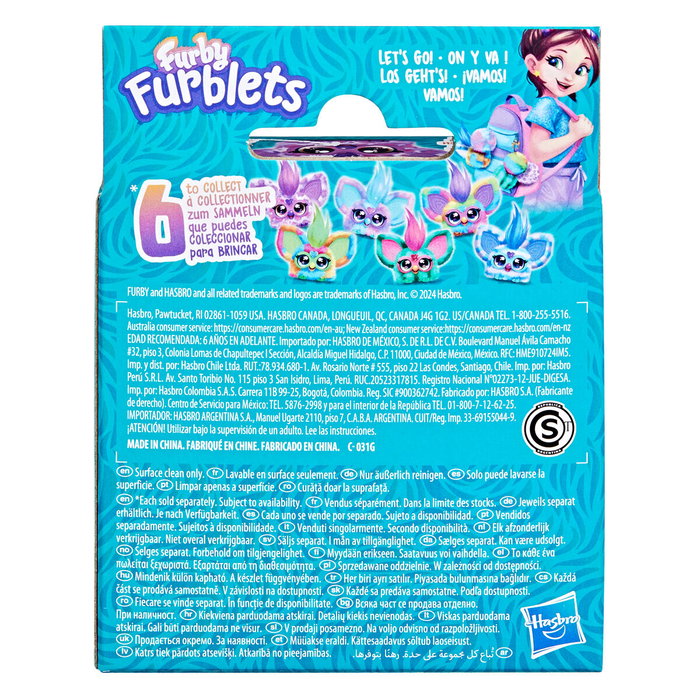 Hasbro Mini Furby Hip Bop Furblet - Jouet électronique interactif 10 cm, sons, musique et phrases