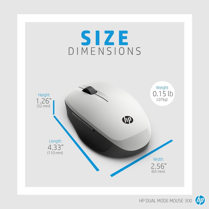 HP Souris sans fil Dual Mode - Connexion Bluetooth et 2.4 GHz, Capteur haute précision, Repose-pouce ergonomique, Sécurité AES