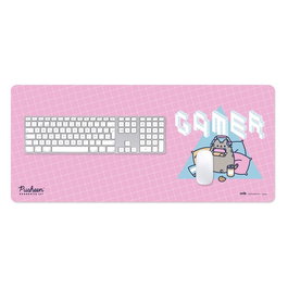 ERIK - Tapis de souris gaming Pusheen avec base antidérapante pour clavier et souris - 80x35cm - Surface textile imperméable haute densité