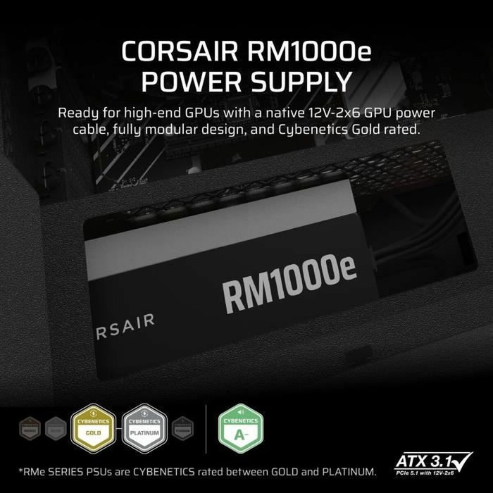 Corsair RM1000e 1000 W 80 PLUS Gold Noir