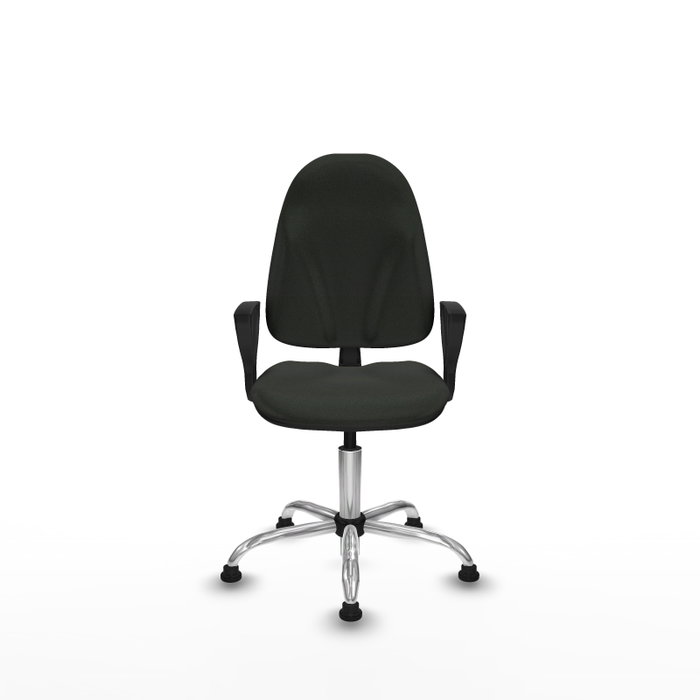 PIQUERAS Y CRESPO Chaise de bureau Algarra, tissu noir, base chromée