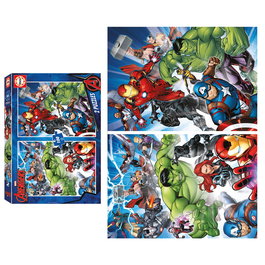 Educa Puzzle Avengers 2x100 Pièces Grandes Pièces, Puzzle pour Enfants à Partir de 6 Ans, Taille Assemblé 40 x 28 cm