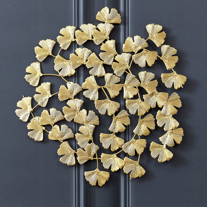 Home Deco Factory MURAL FLORES METÁLICO GINKGO