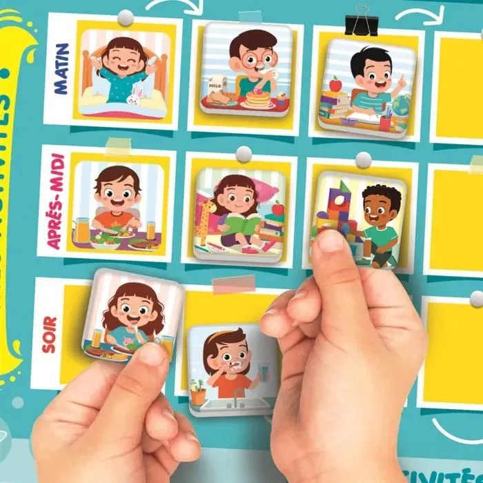 CLEMENTONI Mon Premier Calendrier Magnétique Éducatif pour Enfants avec Magnets, Saison, Date, Météo et Humeur
