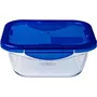 Pyrex 1451030 Plat de conservation béant en verre borosilicate avec couvercle - 16 x 16 cm - 800 ml - Sécurité four et congélateur - Transportable - Empilable