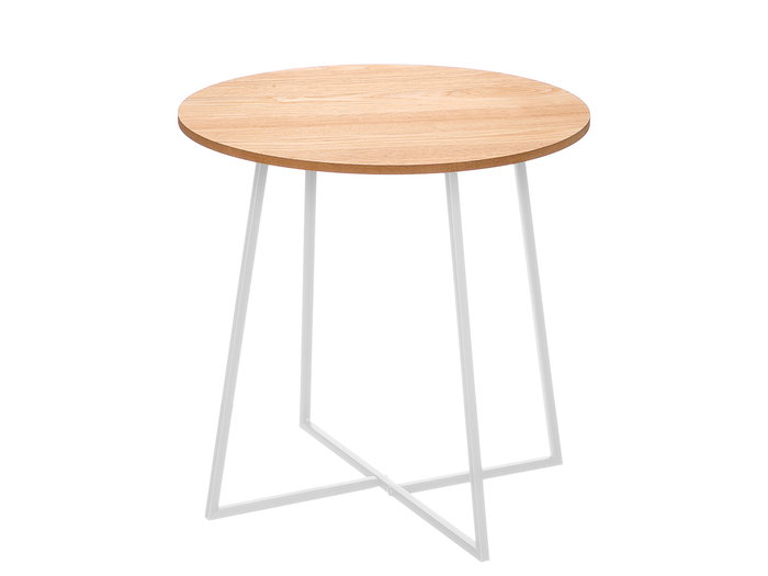 Giftdecor Table d'appoint 40 cm pieds blancs bois naturel et métal (Set de 6)