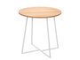 Giftdecor Table d'appoint 40 cm pieds blancs bois naturel et métal (Set de 6)