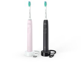 Philips Brosse à dents 3100 Series HX3675/15 Noir, Rose