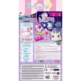 Lansay Blopens XTRA - Licorne Squishy Rose Candy avec Pochoirs et Mini Ami - Univers Gourmand - Jeu Créatif Enfant Dès 6 Ans