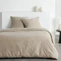 Today Parure de lit Essential effet lavé beige pour 2 personnes - Housse de couette 220x240 cm et taies d'oreiller