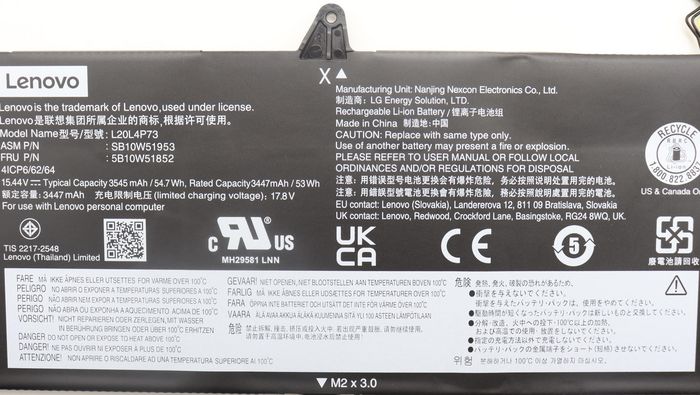 Lenovo Batterie interne lithium-ion 4 cellules 54,7 Wh 15,44 V