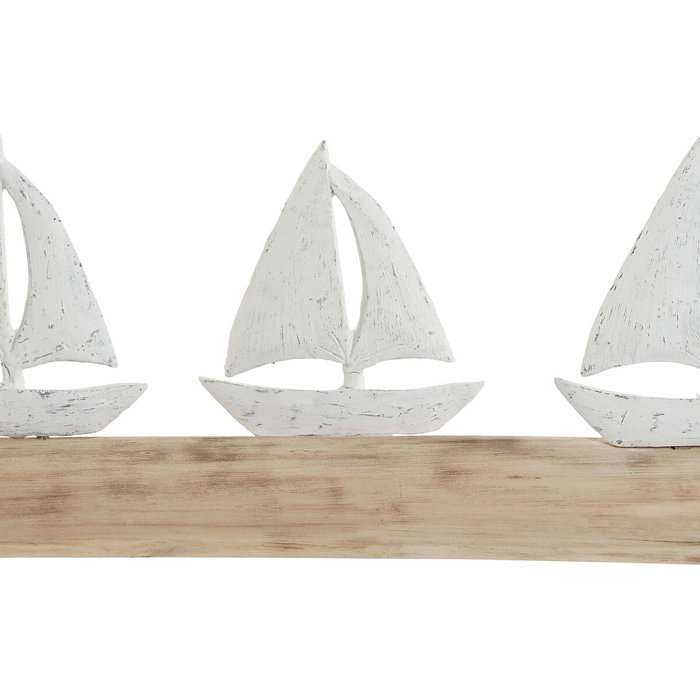 Figurine Décorative Home ESPRIT Blanc Naturel Voiliers méditerranéen 62 x 8,5 x 25,5 cm