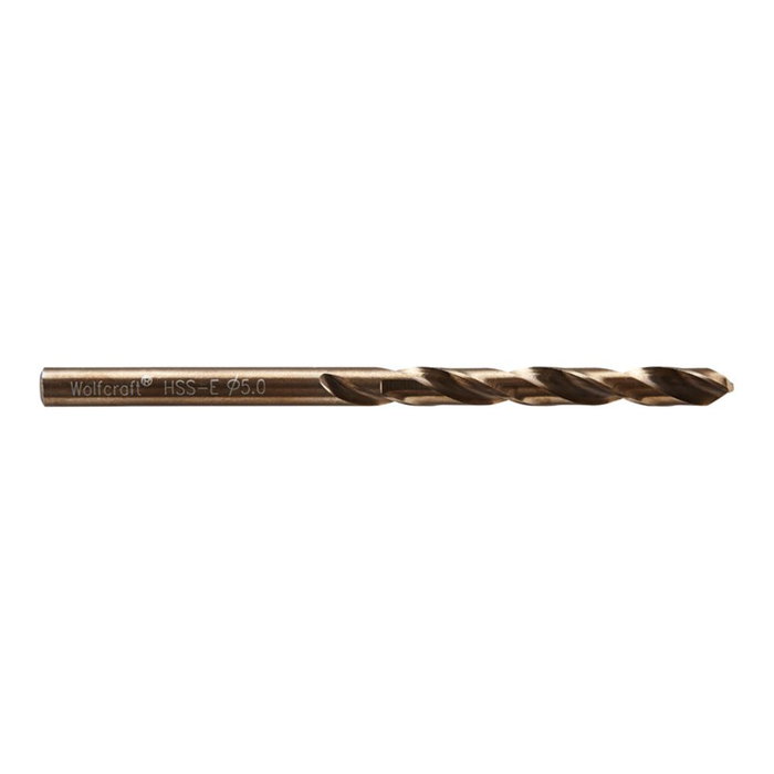Wolfcraft Perceuse pour métal HSS cobalt rectifiée ø5,00x 86 mm Wolfcraft Perceuse pour métal HSS cobalt rectifiée ø5,00x 86 mm