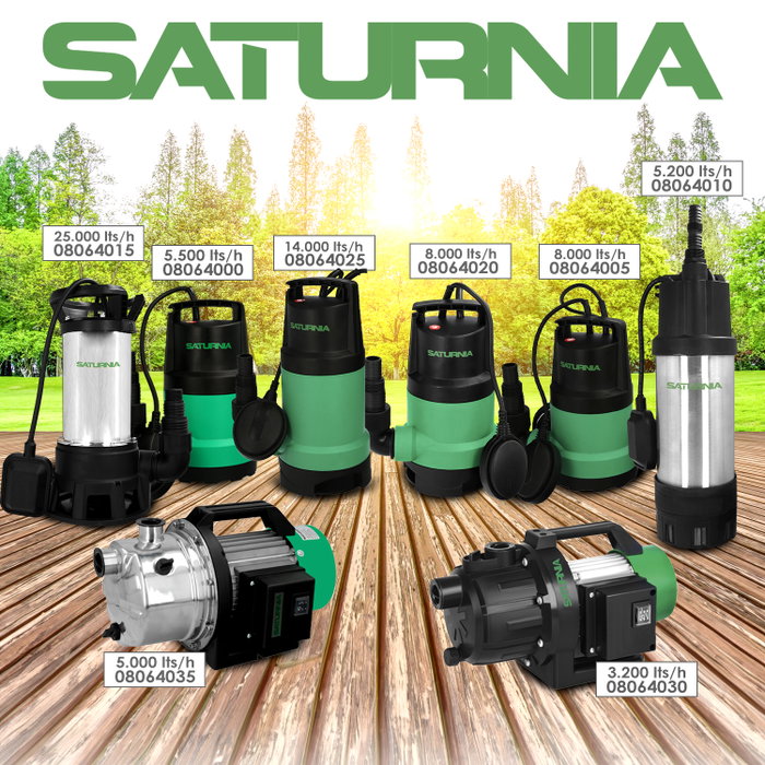 SATURNIA Pompe à eau submersible 1300W Inox/Goma