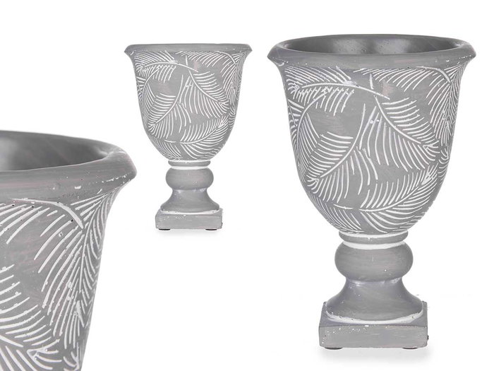 Ibergarden Copa Cemento Mediana Hojas 13x19,5 cm Gris (Set de 8) Ibergarden Copa Cemento Mediana Hojas 13x19,5 cm Gris (Set de 8)