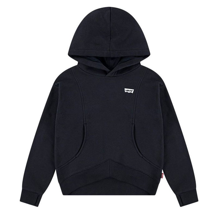 Sweat-shirt à capuche fille Levi's Lvg Batwing Patch Hoodie Noir Sweat-shirt à capuche fille Levi's Lvg Batwing Patch Hoodie Noir