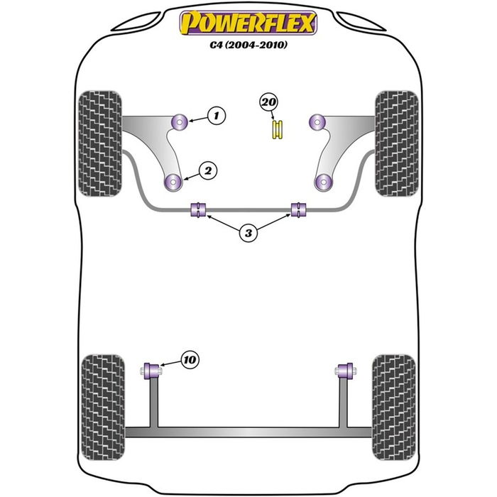 Silentblock Powerflex PFF50-603-22.5BLK Delantera 2 Pièces Silentblock Powerflex PFF50-603-22.5BLK Delantera 2 Pièces