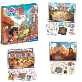 Clementoni - Escape Room Histoire 55497 - Jeu d'énigmes avec 3 aventures (Égypte, Grèce, Moyen Âge) - À partir de 8 ans