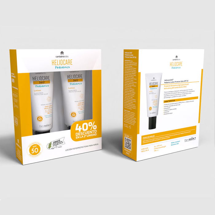 Heliocare 360° Pediátrics Lotion Solaire SPF50 Pack 2 x 200ml - Protection Solaire Avancée pour Peaux Sensibles Heliocare 360° Pediátrics Lotion Solaire SPF50 Pack 2 x 200ml - Protection Solaire Avancée pour Peaux Sensibles