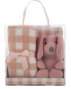 Creaciones Llopis - Set caisse tapis motifs 90 x 75 cm rose bois + chien 26 cm - Pour bébé