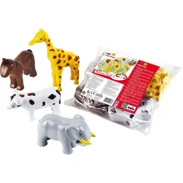 KLEIN - 0071 - Jeu de construction magnétique 4 animaux (cheval, vache, girafe, éléphant) - 16 pièces interchangeables - Puzzle éducatif dès 12 mois