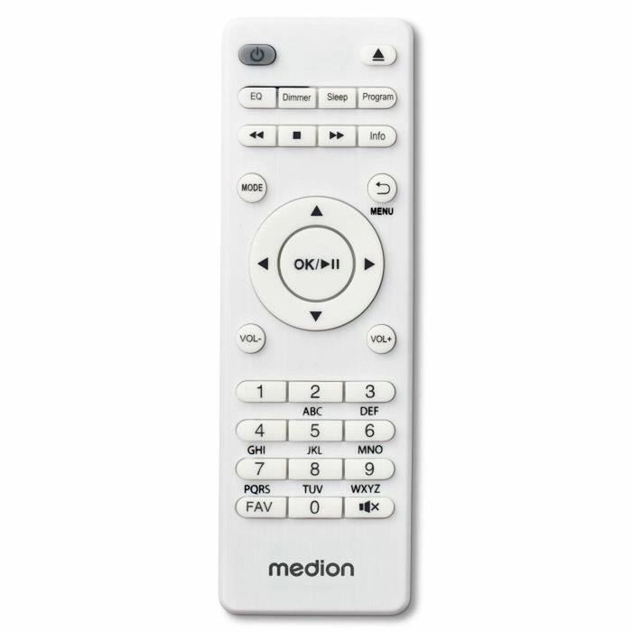 Medion Mini Chaîne Hi-Fi avec Radio Internet, DAB+/FM, Bluetooth 5.0, Lecteur CD, Blanc