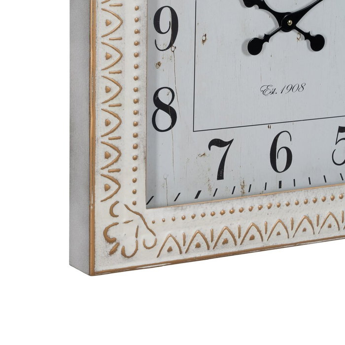 BigBuy Home Horloge Murale Blanc Fer 60 x 60 x 6,5 cm BigBuy Home Horloge Murale Blanc Fer 60 x 60 x 6,5 cm