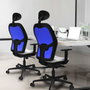 Piqueras y Crespo Chaise de Bureau Jorquera Gris Clair et Bleu