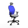 Piqueras y Crespo Chaise de Bureau Jorquera Gris Clair et Bleu