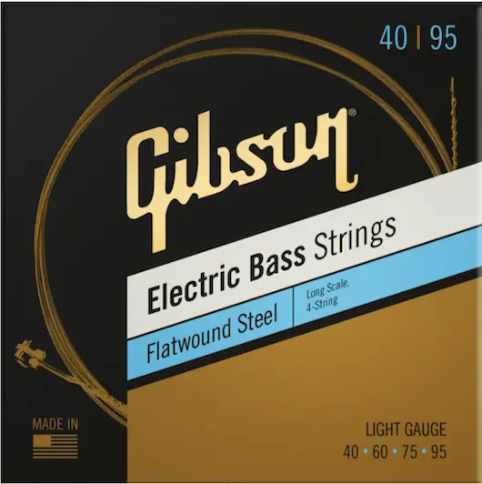 Gibson Jeu de cordes basse Nickel Flatwound (Longue échelle) Light 40-95 Gibson Jeu de cordes basse Nickel Flatwound (Longue échelle) Light 40-95
