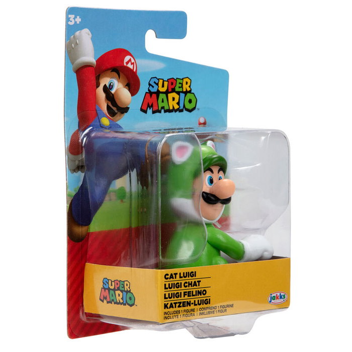JAKKS PACIFIC Figurine Luigi Felino Super Mario Bros - Figurine articulée de Luigi Chat en PVC de 6,5 cm JAKKS PACIFIC Figurine Luigi Felino Super Mario Bros - Figurine articulée de Luigi Chat en PVC de 6,5 cm