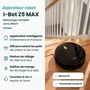 EZICLEAN Robot Aspirateur Laveur Connecté I-Bot Z5 - 75 min d'autonomie - 2600 Pa - Aspiration de la Base - Pour Sols Durs (jusqu'à 90 m²)
