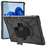 eSTUFF Coque de Protection Defender ATLANTA pour Microsoft Surface Go 2 / 3 / 4 - Support Intégré Rotatif 360°, Protection Antichoc MIL-STD-810H, avec Dragonne - Noire