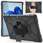 eSTUFF Coque de Protection Defender ATLANTA pour Microsoft Surface Go 2 / 3 / 4 - Support Intégré Rotatif 360°, Protection Antichoc MIL-STD-810H, avec Dragonne - Noire