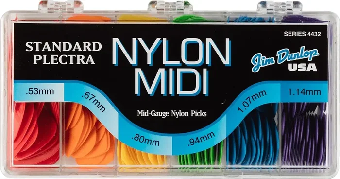 Dunlop Boîte de 216 Médiators Nylon Midi Standard - 6 Tailles Dunlop Boîte de 216 Médiators Nylon Midi Standard - 6 Tailles