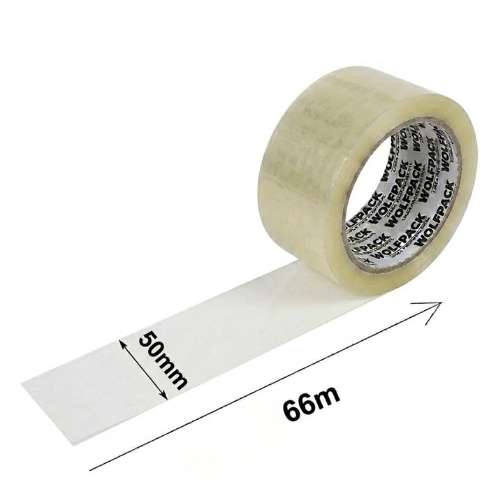 WOLFPACK LINEA PROFESIONAL Ruban adhésif d'emballage transparent 48 mm x 66 m