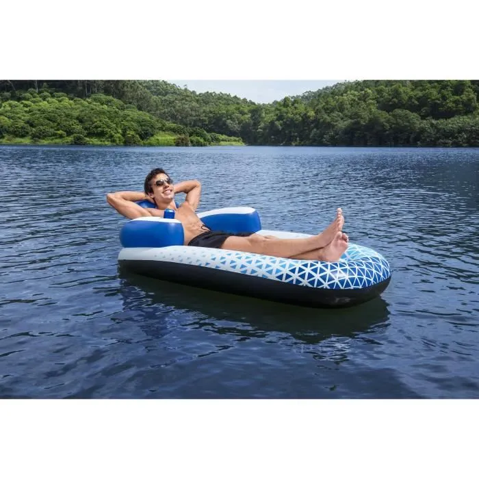 Bestway Hydro Force - Matelas gonflable 1 place - Indigo Wave - 183 x 97 x 53,5 cm
