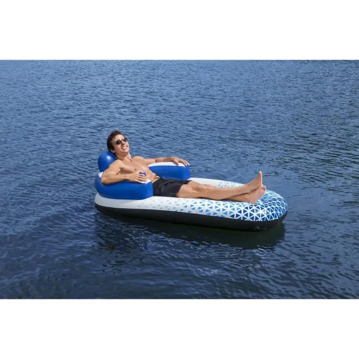 Bestway Hydro Force - Matelas gonflable 1 place - Indigo Wave - 183 x 97 x 53,5 cm