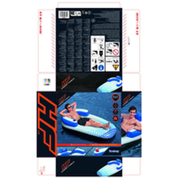 Bestway Matelas gonflable Hydro-Force Indigo Wave 191 x 107 cm