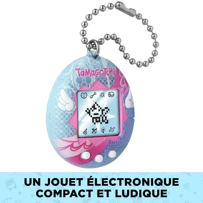Bandai Tamagotchi Original - 46161 - Angel Lace Rose et Bleu - Animal de compagnie virtuel rétro - Jouet électronique portable