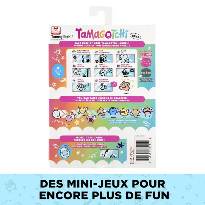 Bandai Tamagotchi Original - 46161 - Angel Lace Rose et Bleu - Animal de compagnie virtuel rétro - Jouet électronique portable