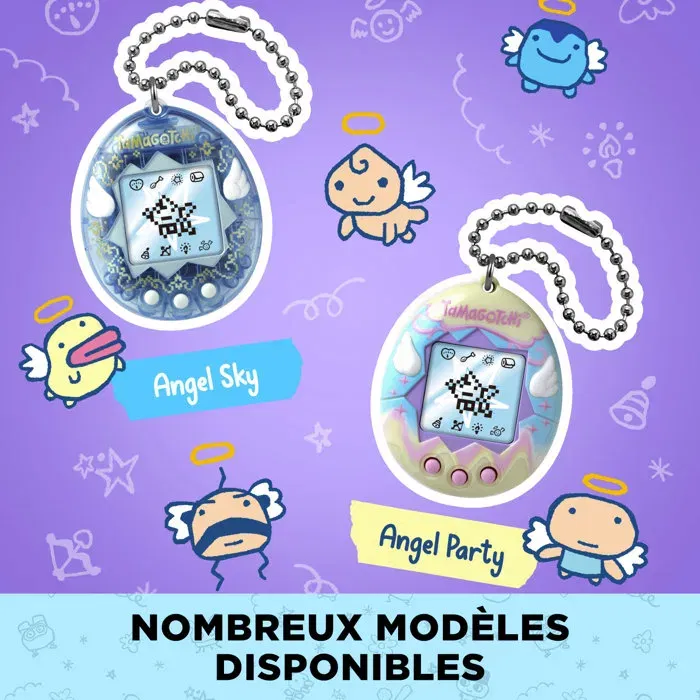 Bandai Tamagotchi Original - 46161 - Angel Lace Rose et Bleu - Animal de compagnie virtuel rétro - Jouet électronique portable
