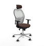Piqueras y Crespo Chaise de Bureau avec Appui-tête 1D086G2 Blanc Brun foncé