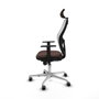 Piqueras y Crespo Chaise de Bureau avec Appui-tête 1D086G2 Blanc Brun foncé