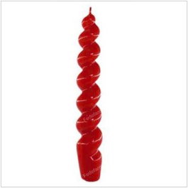 CERABELLA Lot de 4 bougies spirales N18 rouges 2,3x17cm