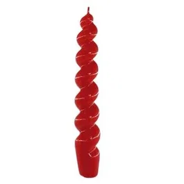 CERABELLA Lot de 4 bougies spirales N18 rouges 2,3x17cm