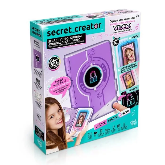Canal Toys - INF 043 - Creator Journal Secret Vidéo, Verrouillage Empreinte Digitale, Enregistrements avec Filtres, Batterie Rechargeable