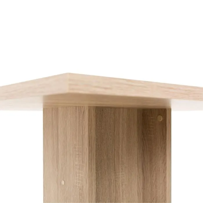GUSTAVE Table à manger carrée 80x80 cm, style classique, décor chêne, pour 2 à 4 personnes